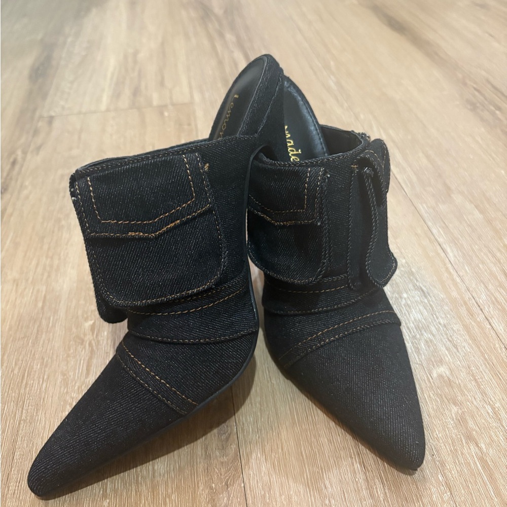 Black Denim Ankle Boots